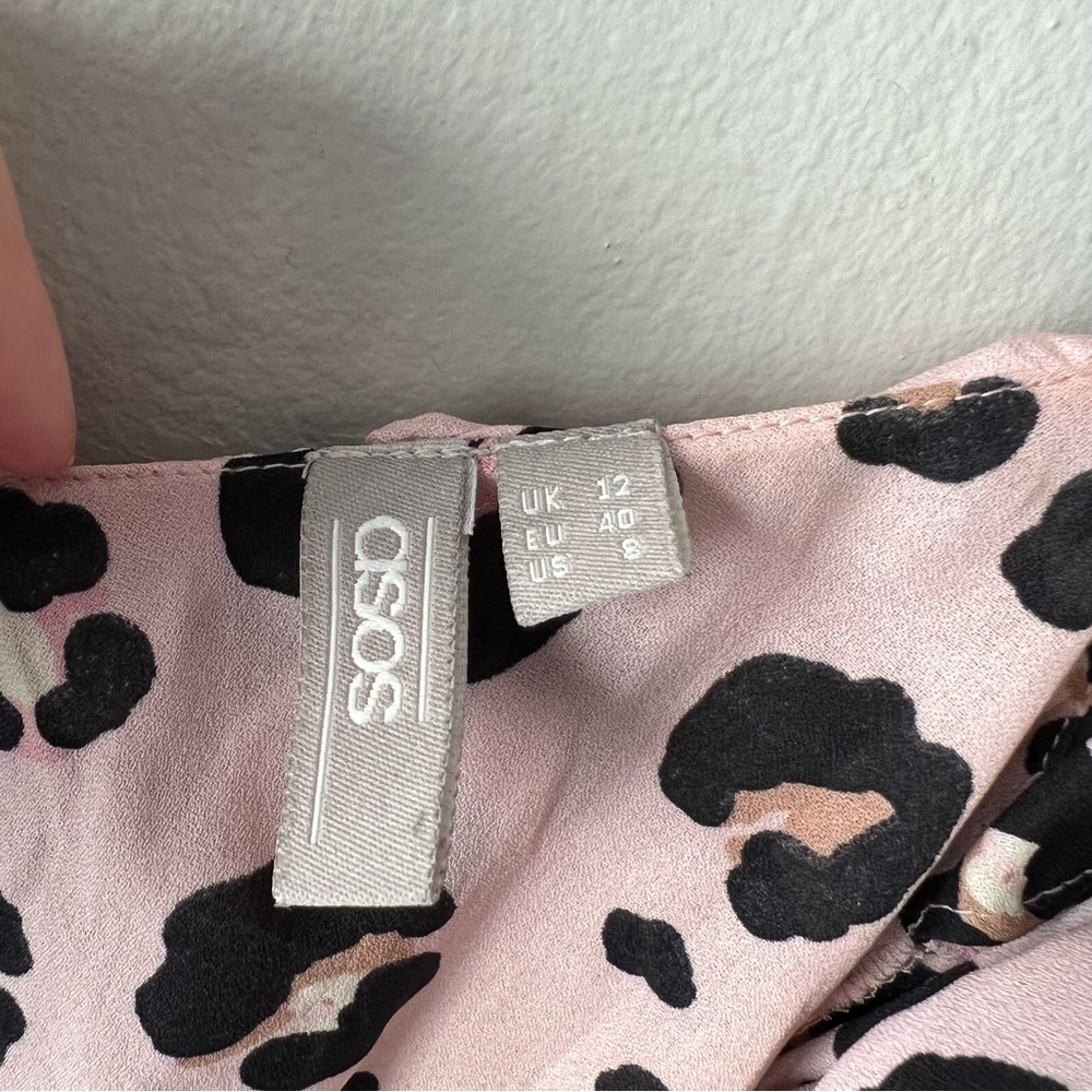 Asos Ruffle Wrap Top Leopard - Picture 4 of 10
